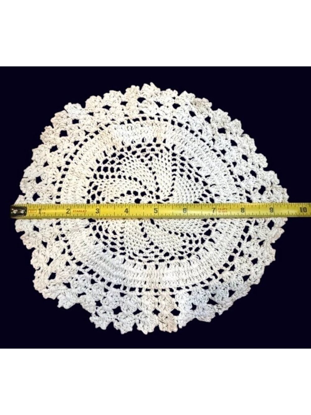 Vintage Crochet Doily 9.5” Cream Lace Handmade Cottagecore Granny Chic